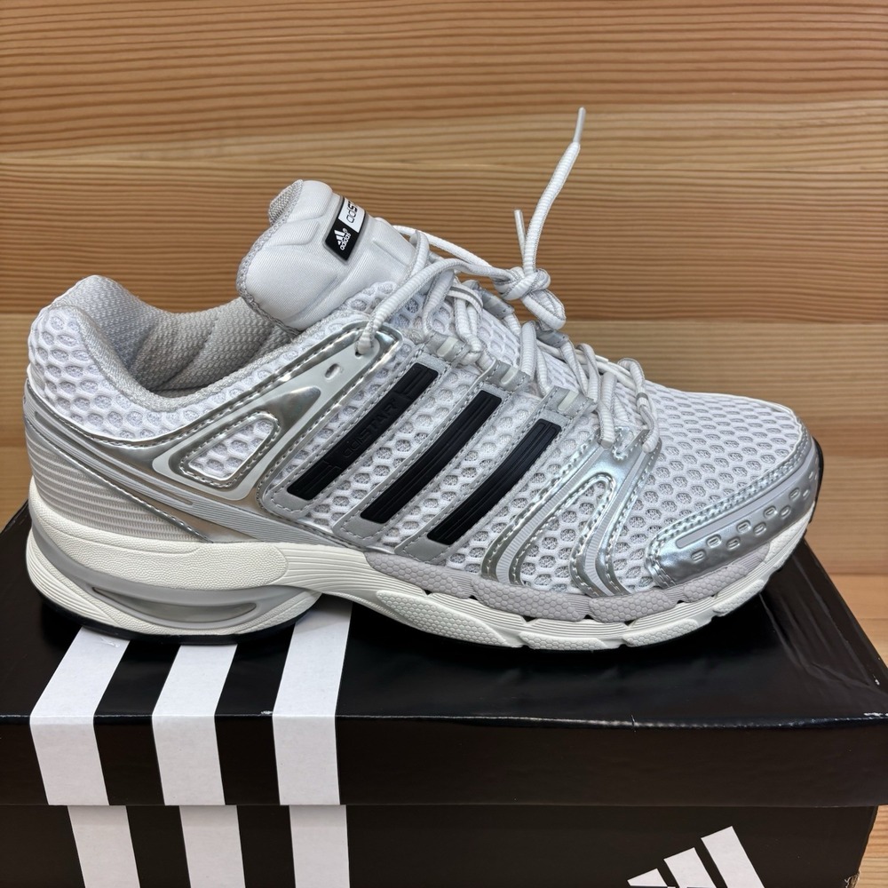 Adidas Adistar Control 5 Size 9 Men Y2K Sneakers KI6121 White Black Silver